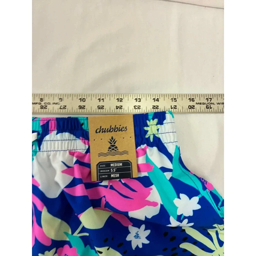 Chubbies Classic Swim Trunks Mens M Blue Tropical Floral 5.5